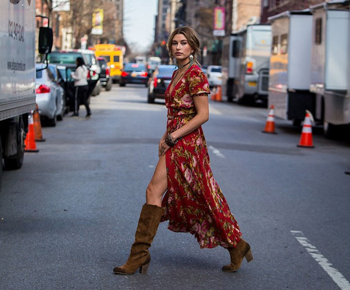 FASHIONABLE BOOTS TO WEAR WITH MAXI DRESS