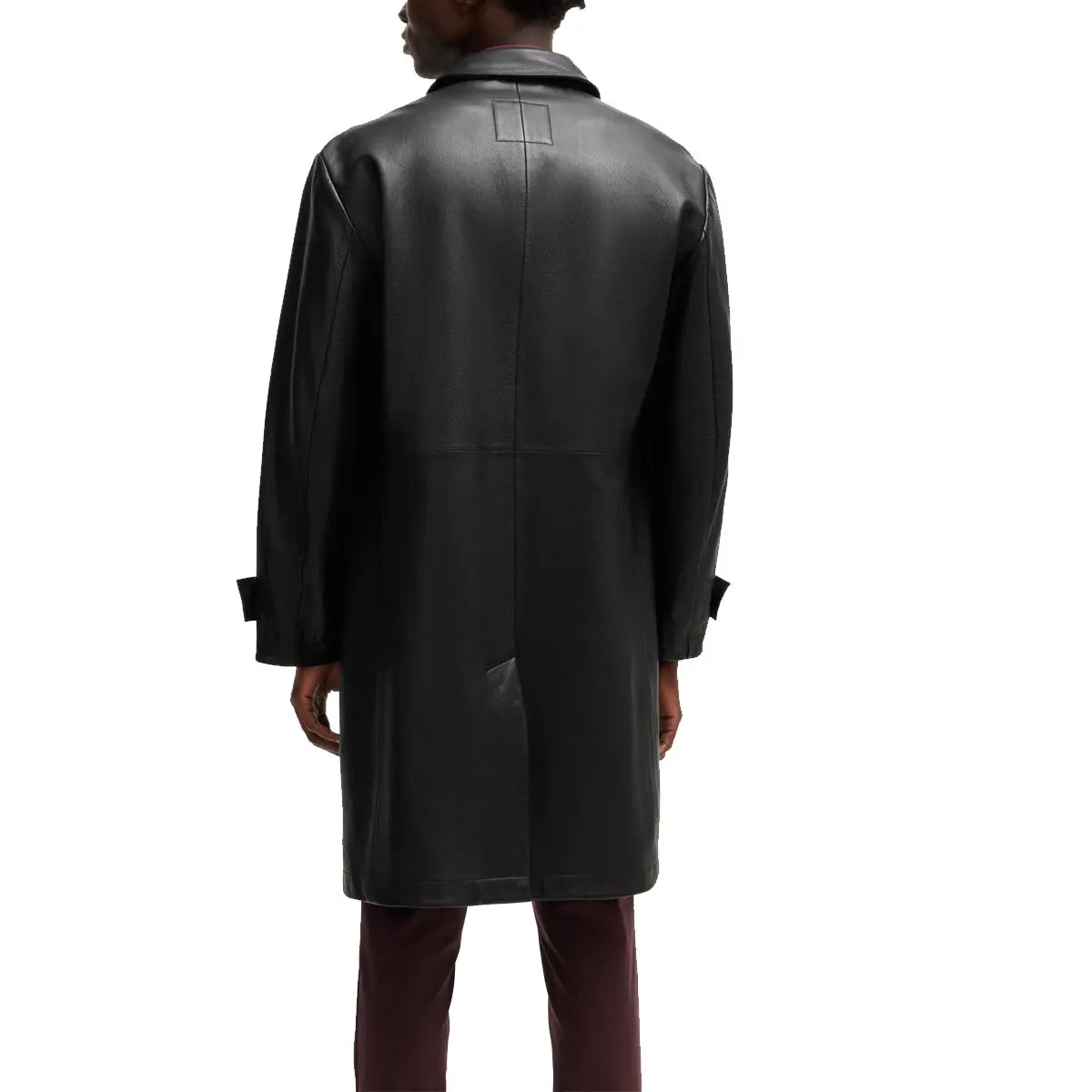 Men In Black Casual Black Leather Coat