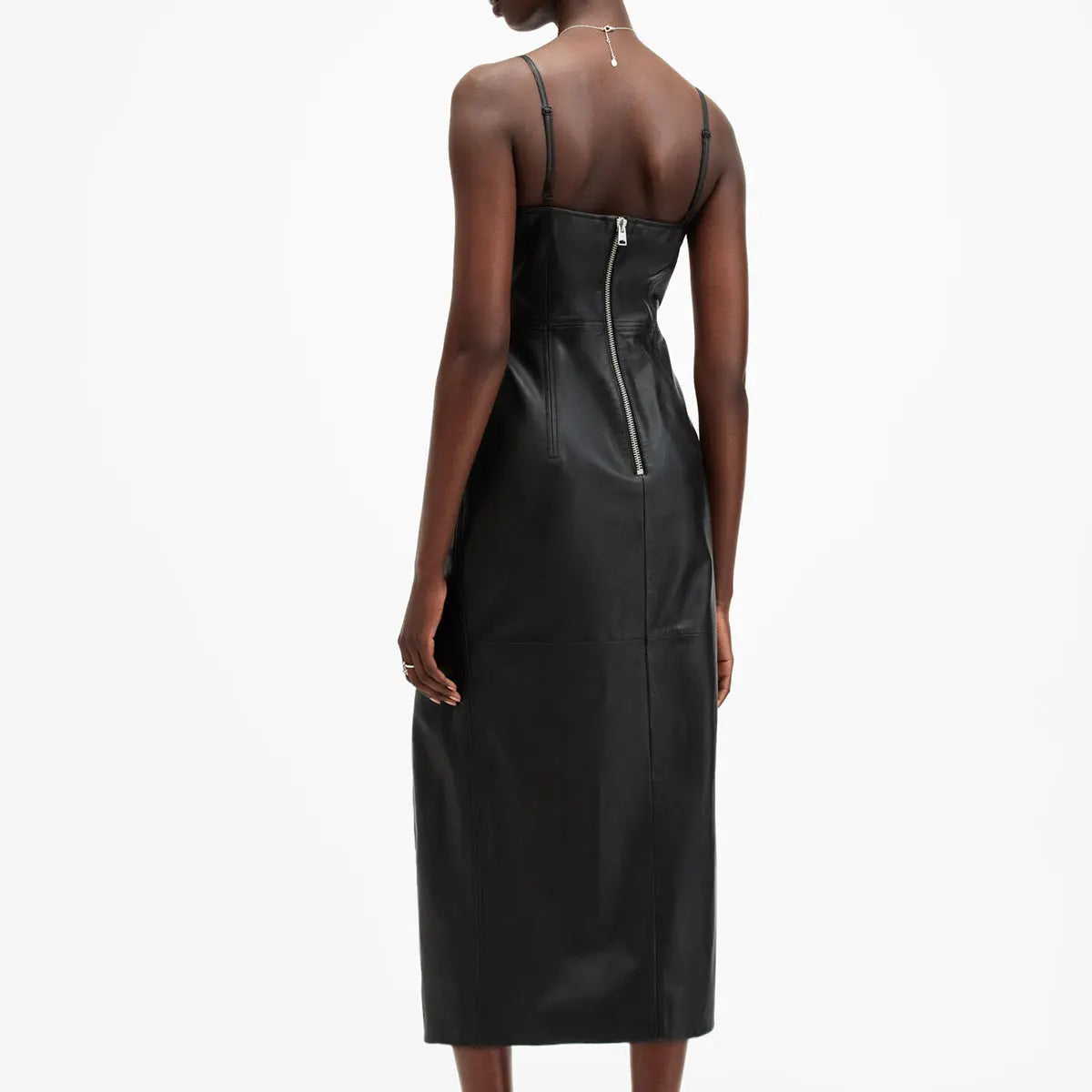 latest black genuine leather slip dresses with LeatherViz