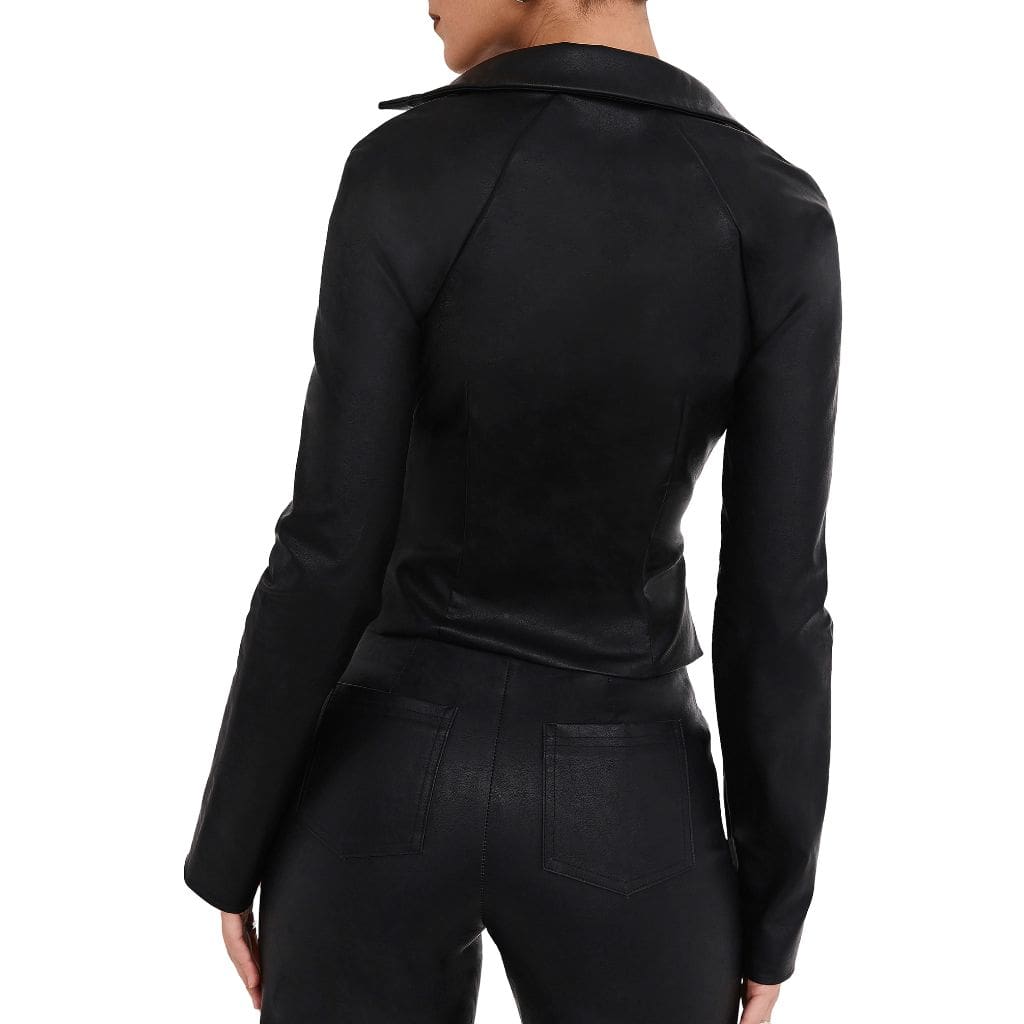 Women’s Black Leather Lace-Up Front Top – Gothic Halloween Outfit