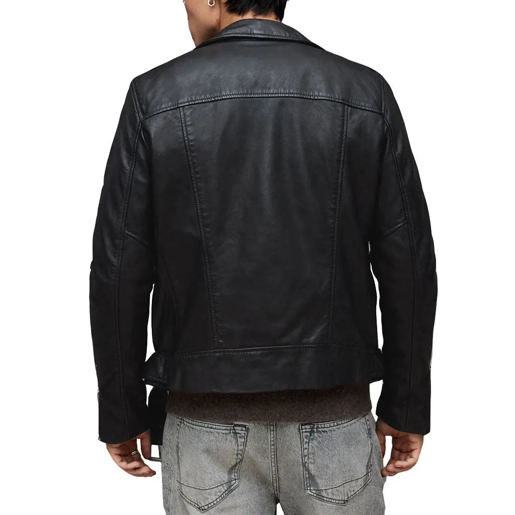 LeatherViz Mens Leather Biker Jacket
