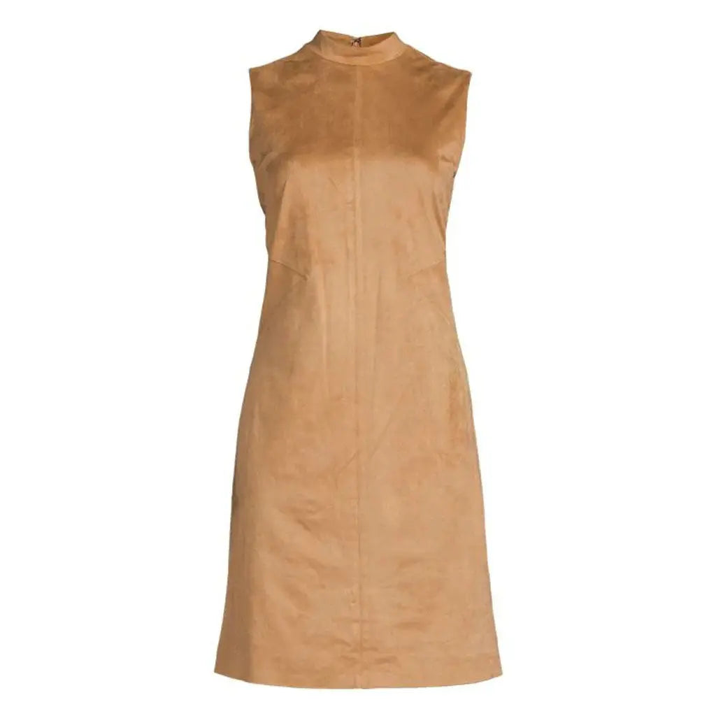 Mothers Day Minimal Shift Dress In Suede-Suede Leather Dress – LeatherViz