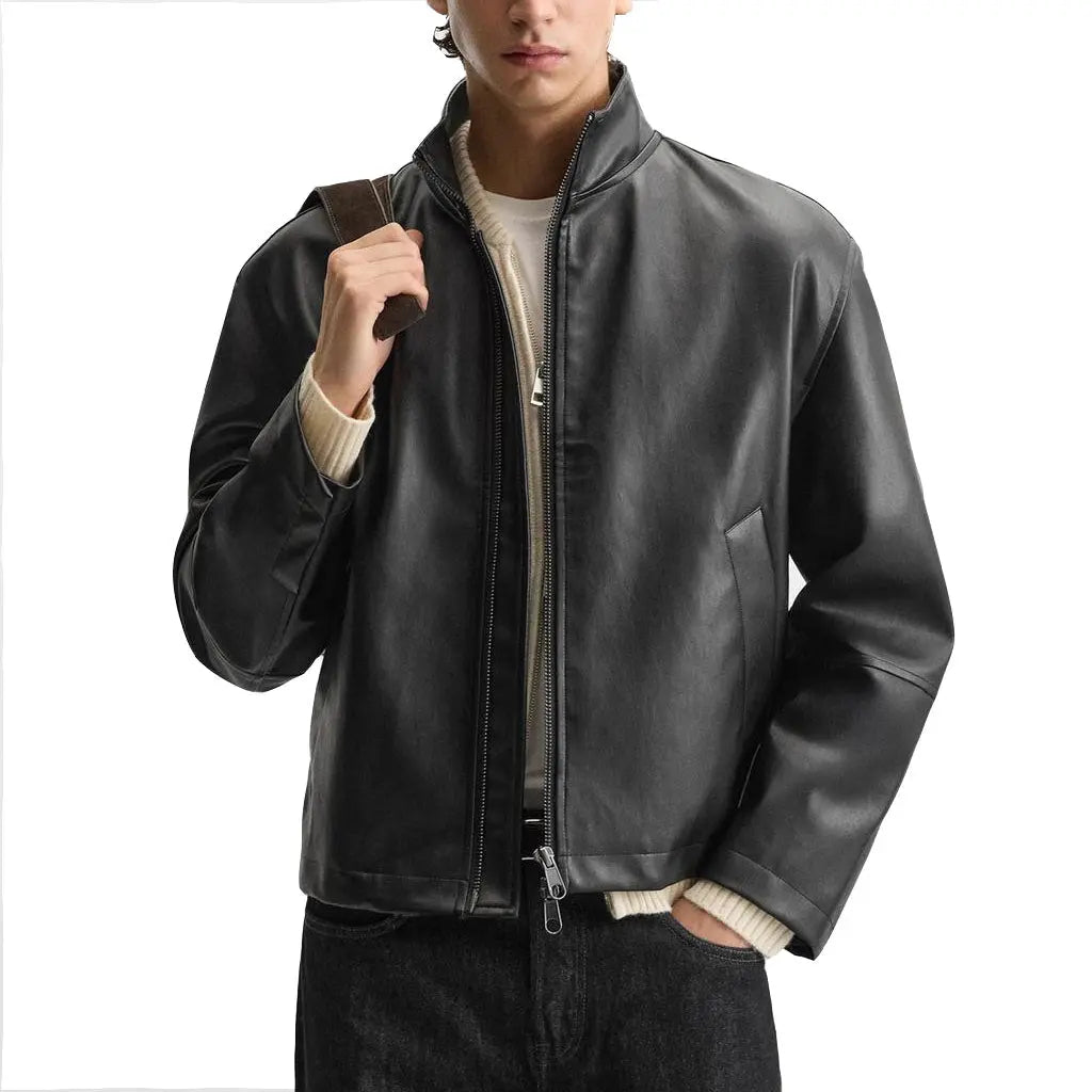 美品　V2 leather jacket CJQJPNZ Mens Leather Jacket Men's Leather Clothes Vintage