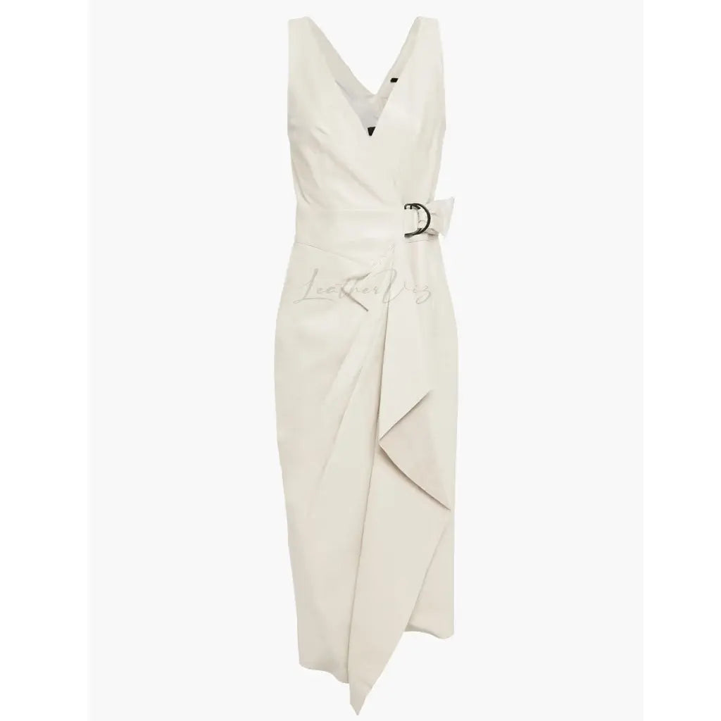 White leather dress for bridesmaid