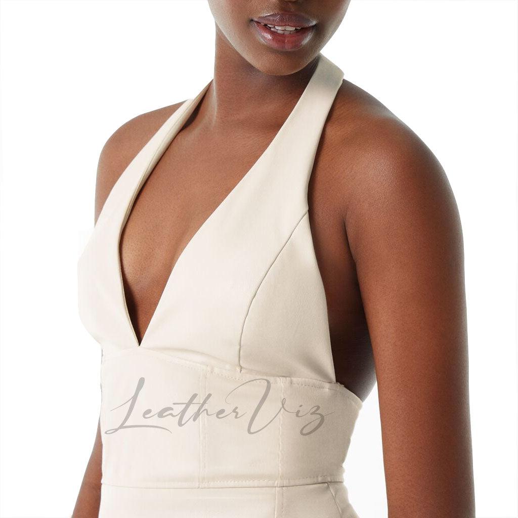 White Bridal Leather Dress