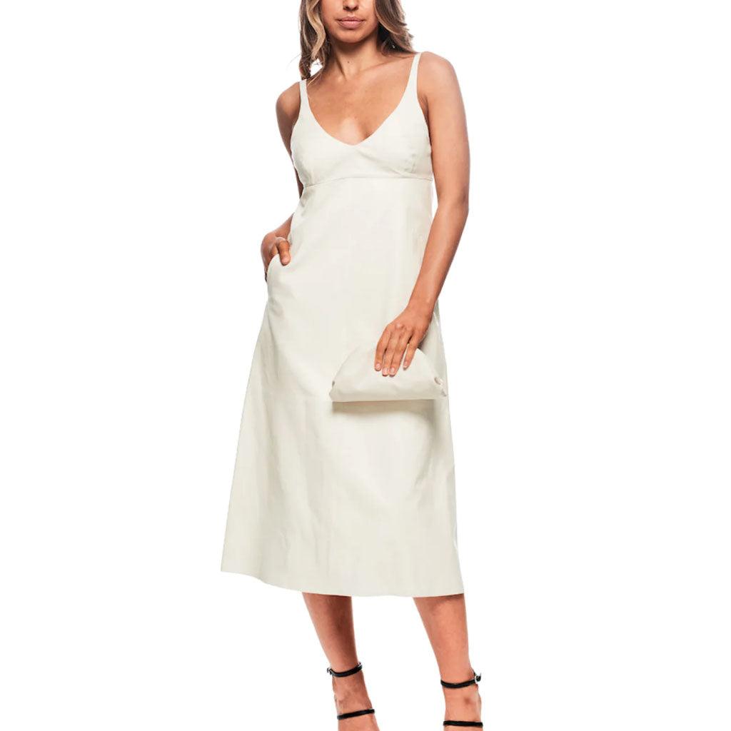 Bridal White Leather Dress- Womens Wedding Leather Dress LeatherViz Bridal White Leather Dress- Womens Wedding Leather Dress LeatherViz