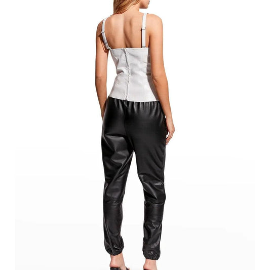 Corporate minimal leather top