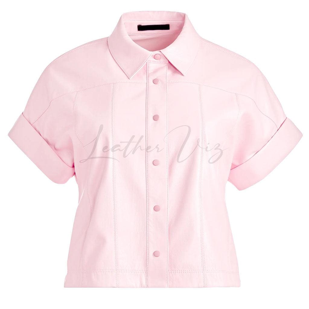 VALENTINES SPECIAL LEATHER BUTTON-FRONT TOP - Image #3
