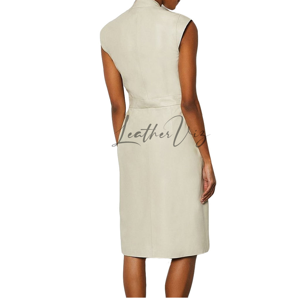 Corporate Style Wrap Leather Dress