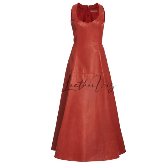 Red Christmas leather Gown