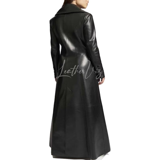 Women's Double-breasted lambskin trench coat