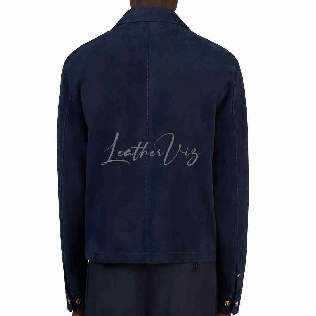 FLAP POCKET MEN SUEDE LEATHER JACKET