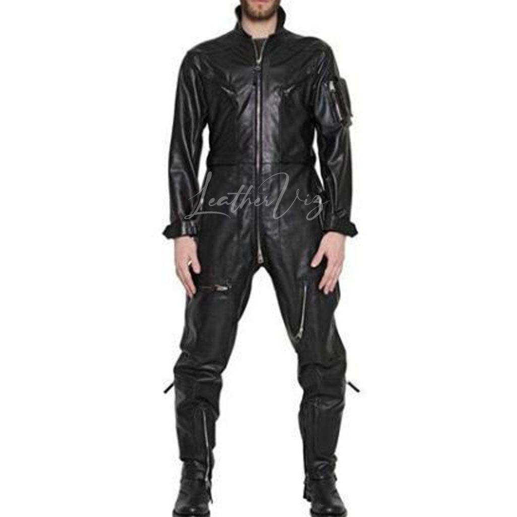 Biker leather jumpsuit