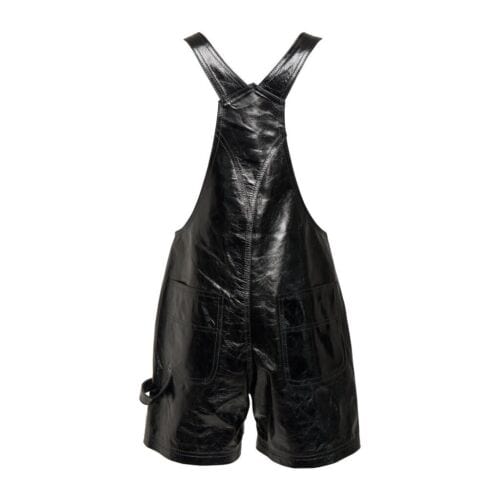 unisex leather dungaree