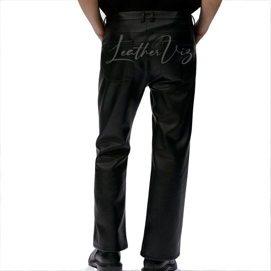 MEN BLACK LEATHER TROUSERS