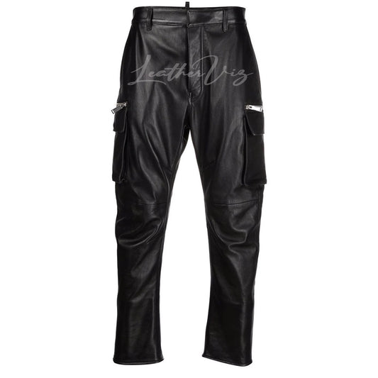 MEN LEATHER CARGO PANT
