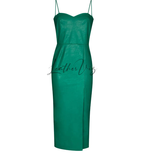 OPEN BACK WOMEN PARTY LEATHER DRESS FOR WOMEN