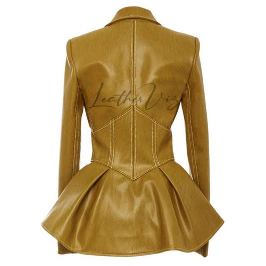Peplum Style Women Gothic Leather Jacket