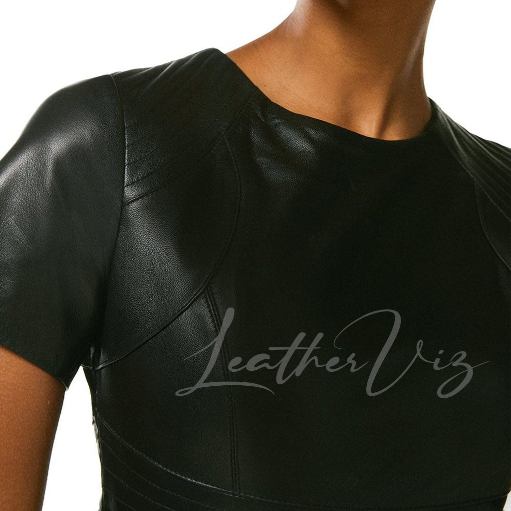 Party leather dress for women