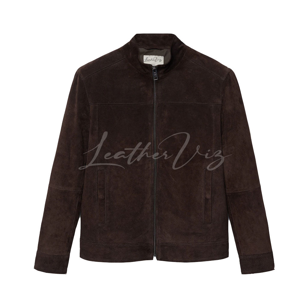 Casual men Brown leatherjacket new York
