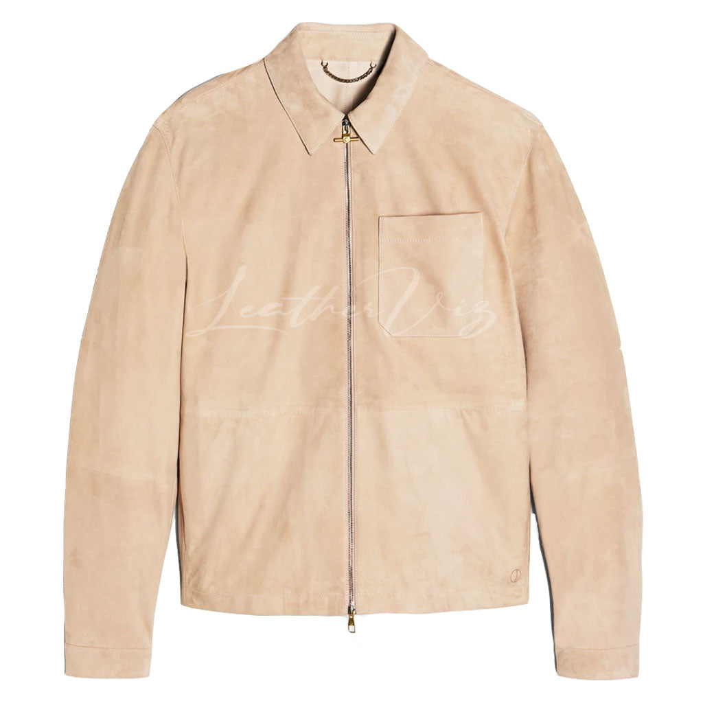 SUEDE ZIP SHIRT JACKET FOR MEN