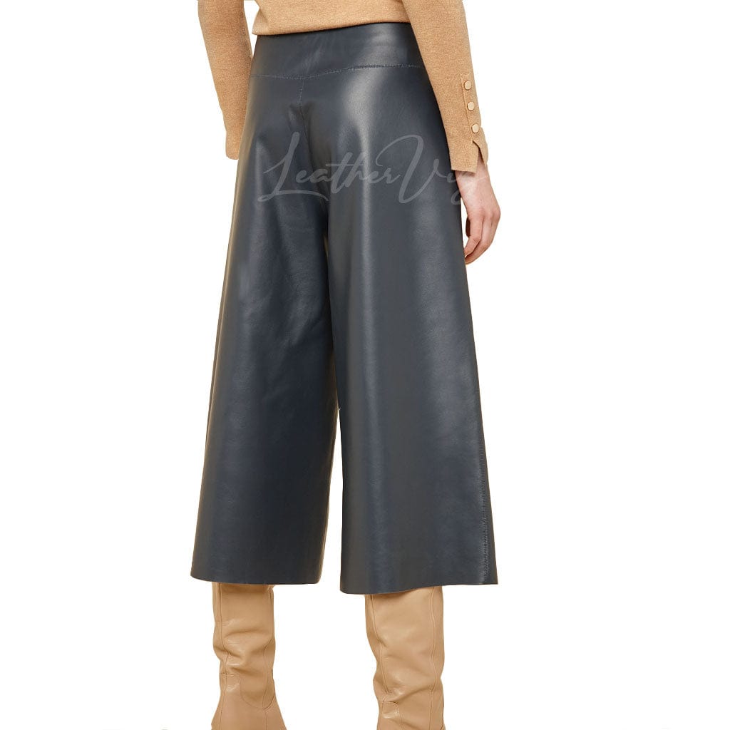 WOMEN LEATHER CULOTTES PANT