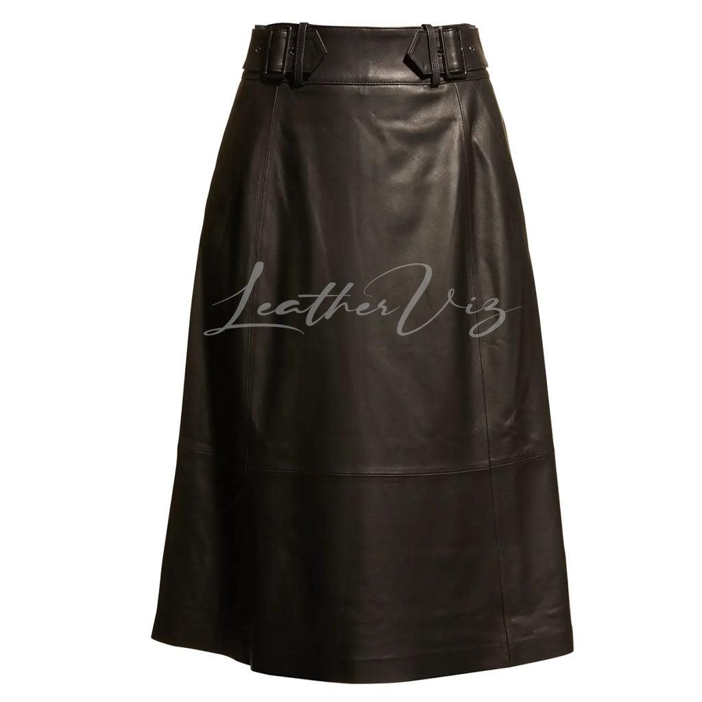 womens genuine leather skirts