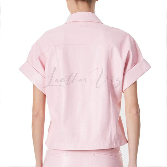 VALENTINES SPECIAL LEATHER BUTTON-FRONT TOP - Image #2