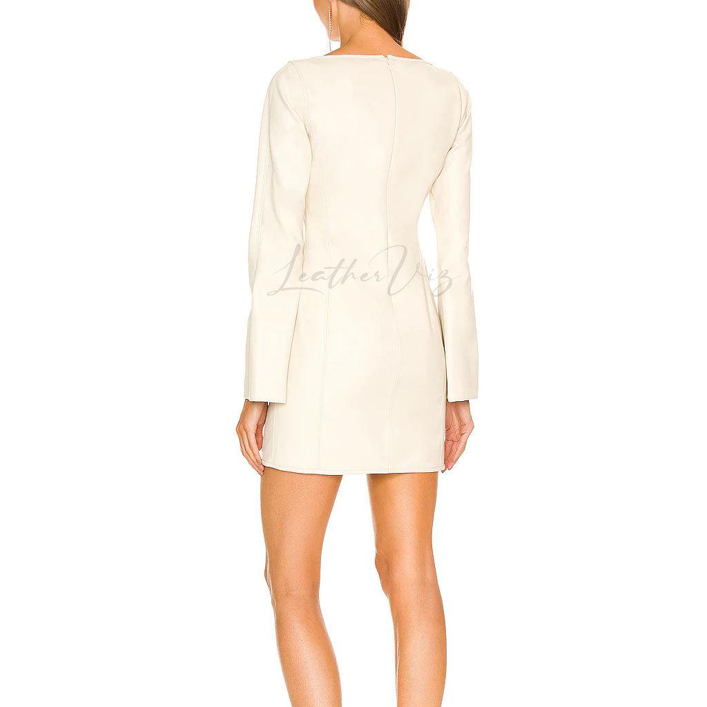 White Bridal Leather Dress