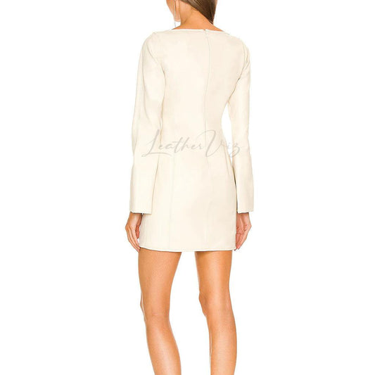 White Bridal Leather Dress