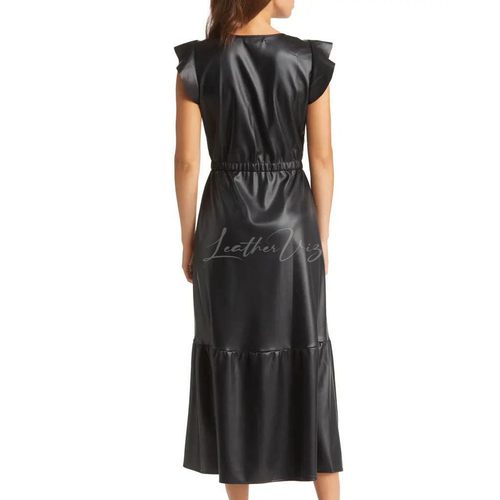 WOMEN MAXI LEATHER DRESS