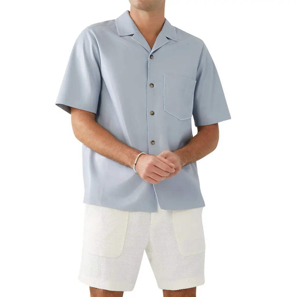 Summer Light Blue Leather Shirt - Image #2