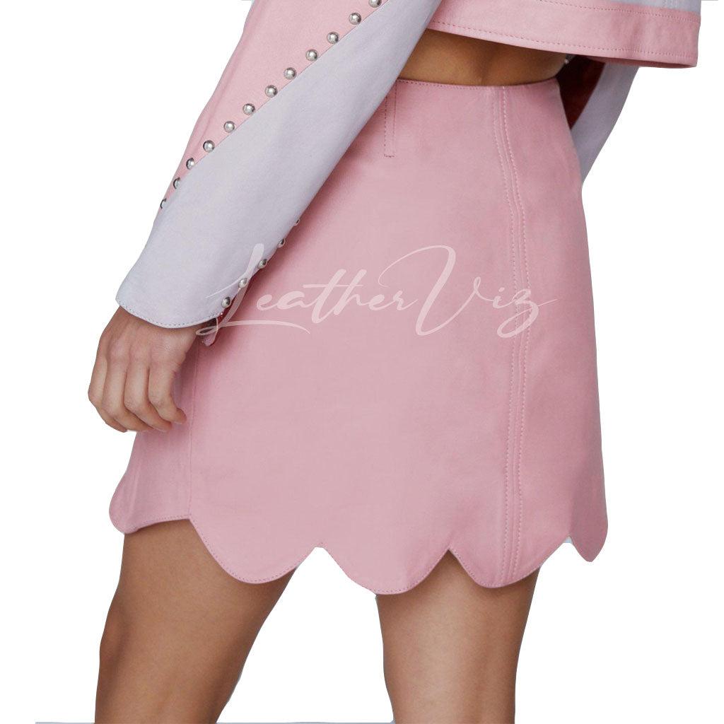 Mini leather skirt