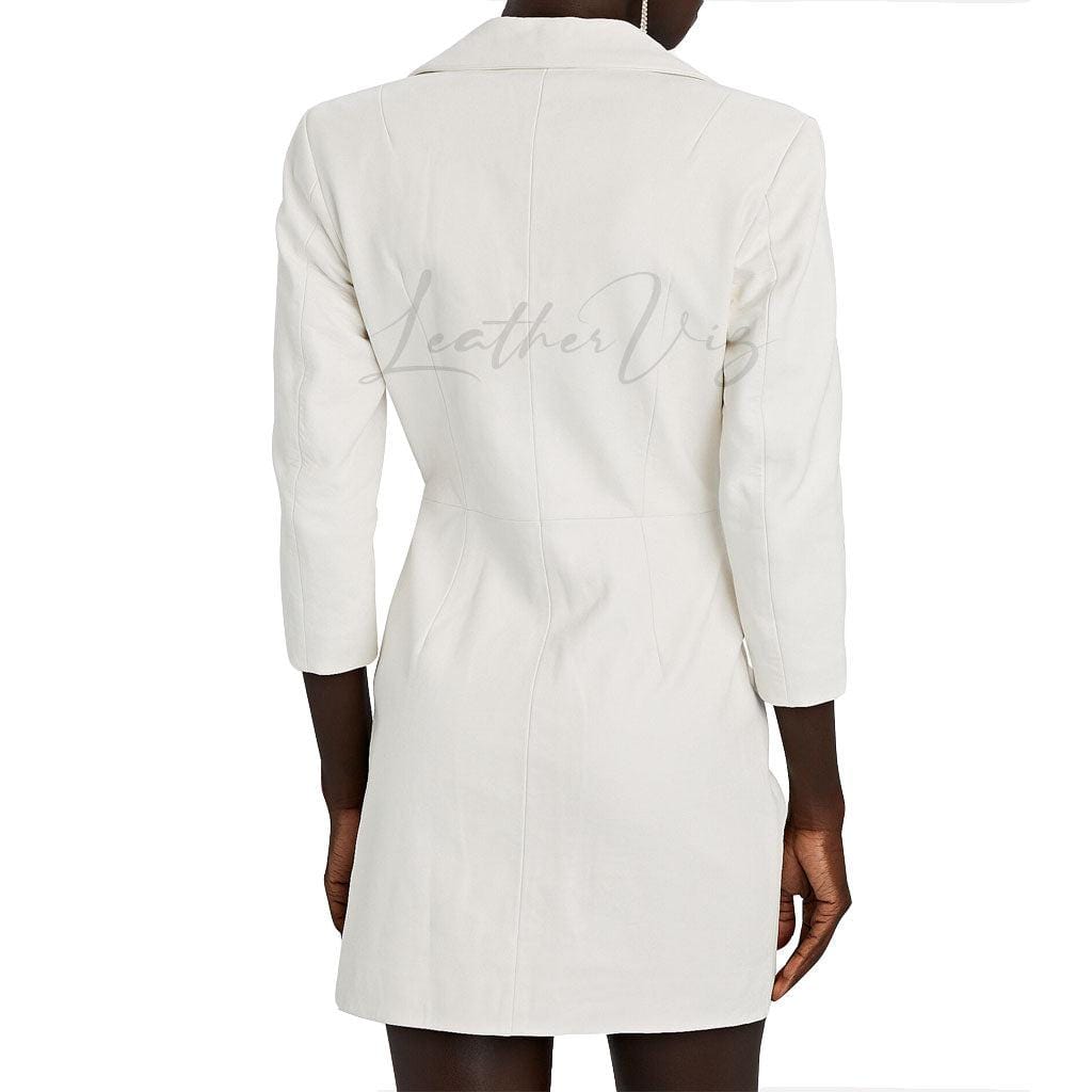 Blazer style wedding leather dress
