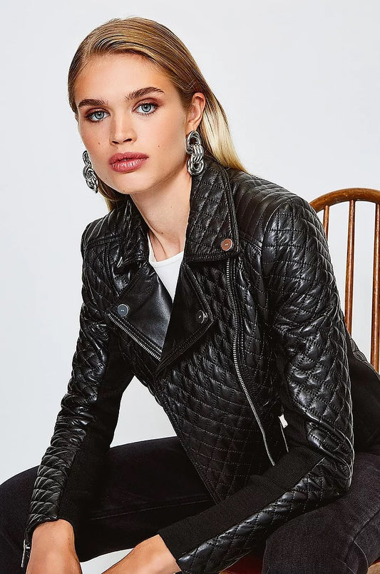 Women  QUILTED LEATHER JACKET