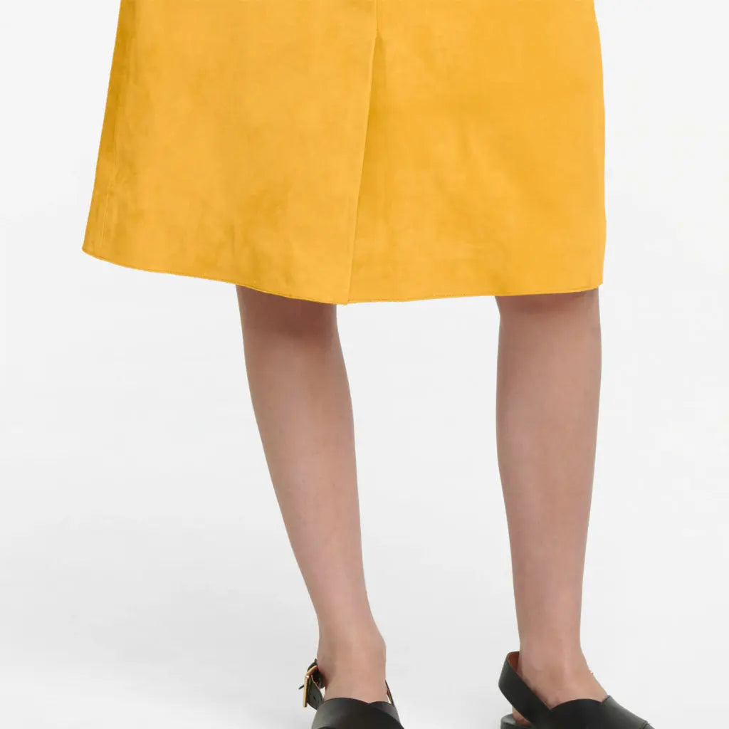 Yellow Suede Leather Dress 