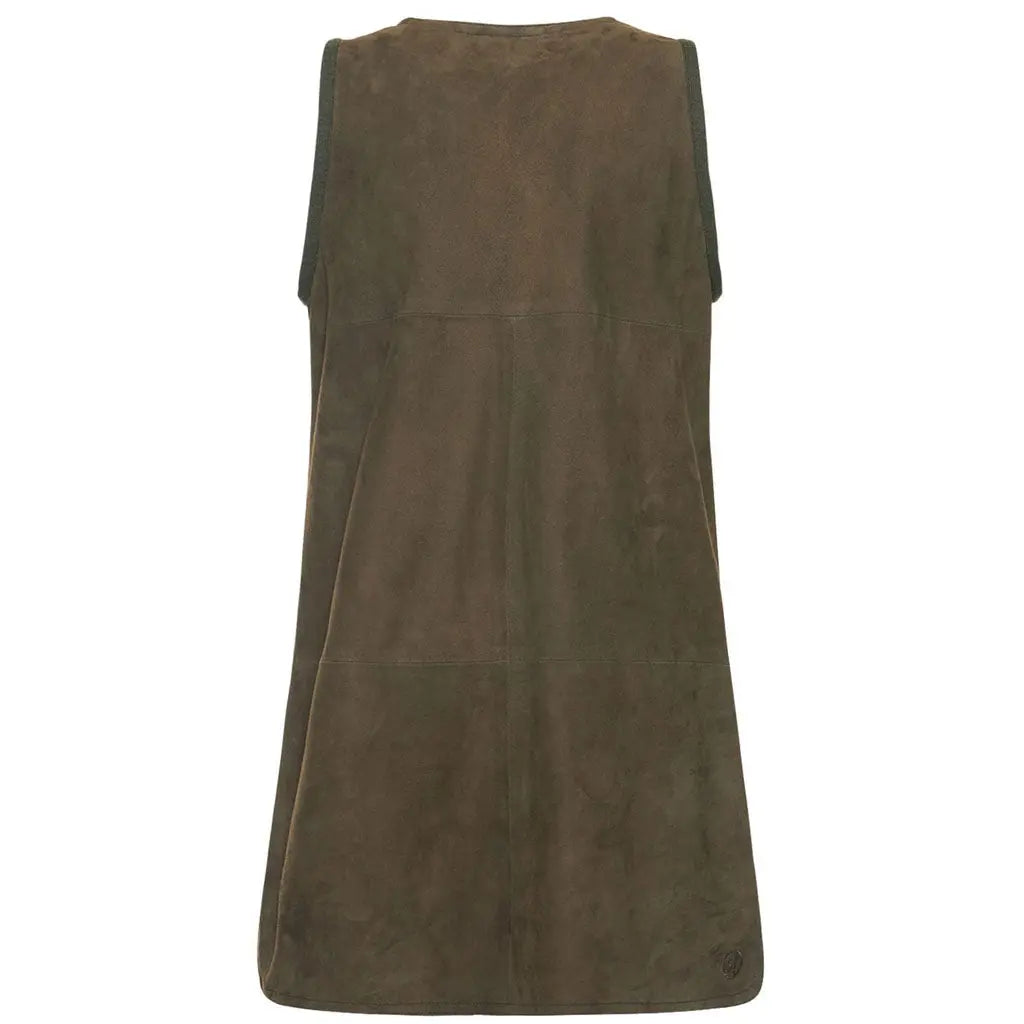 Mother Day Special Front Slit Suede Leather Dress - Image #4