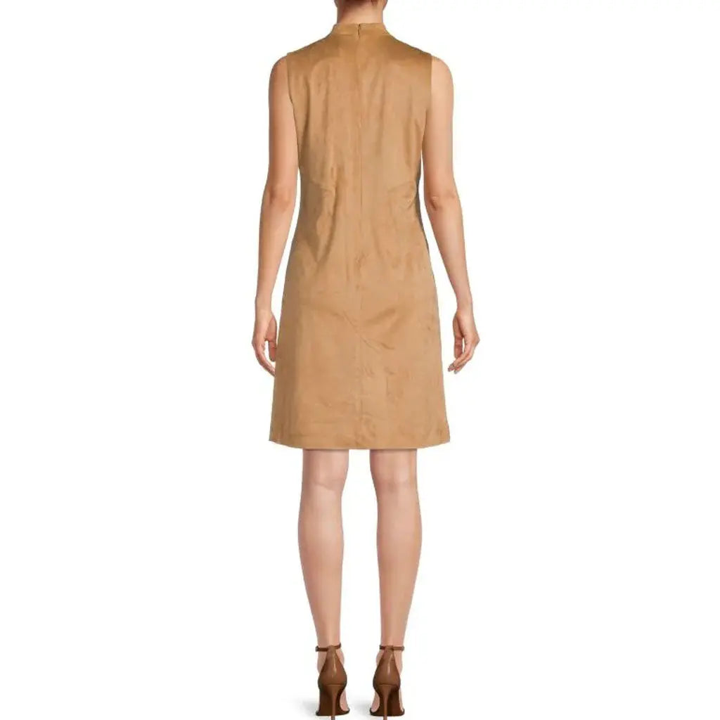 Mothers Day Minimal Shift Dress In Suede - Image #2