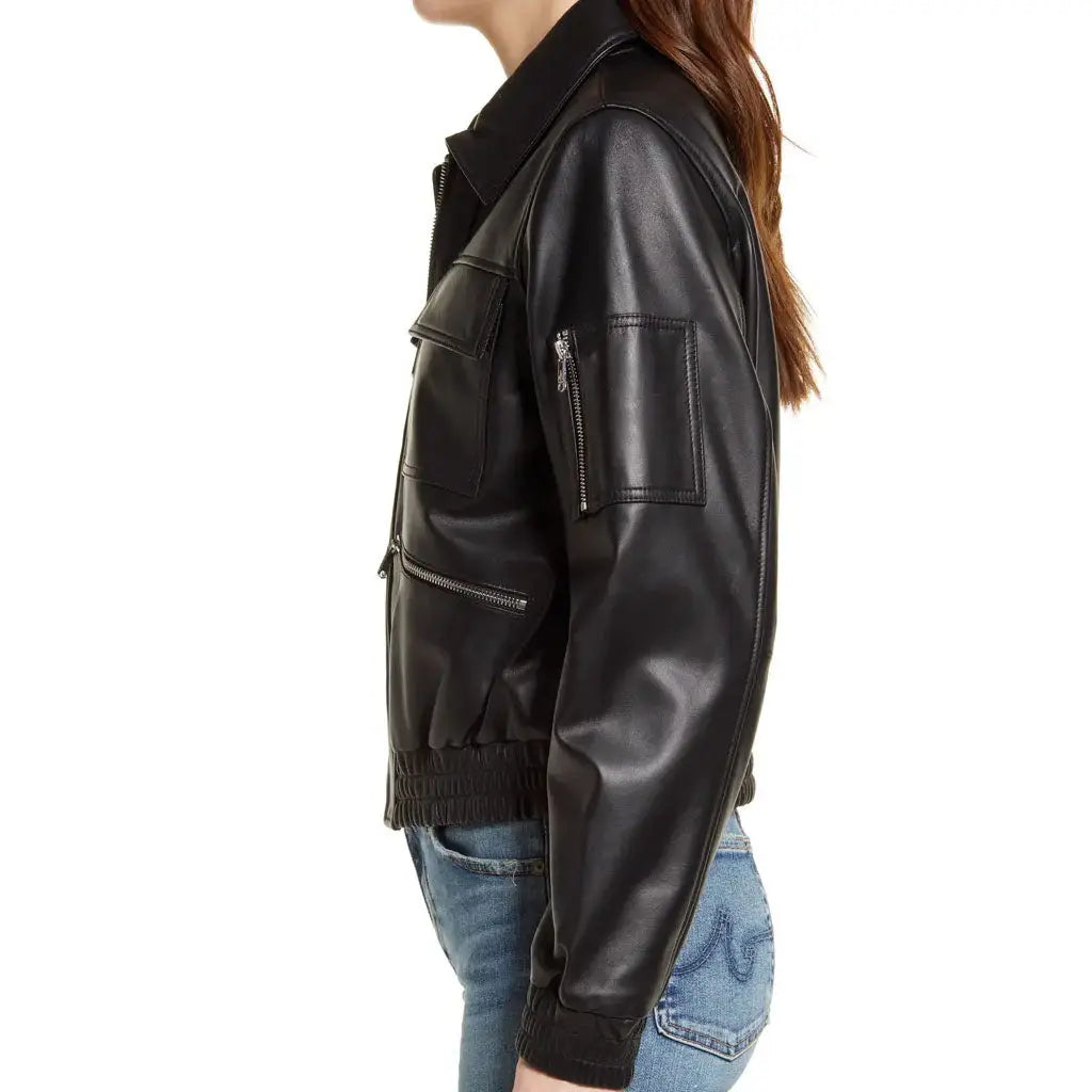 Halloween Women Leather Biker Jacket