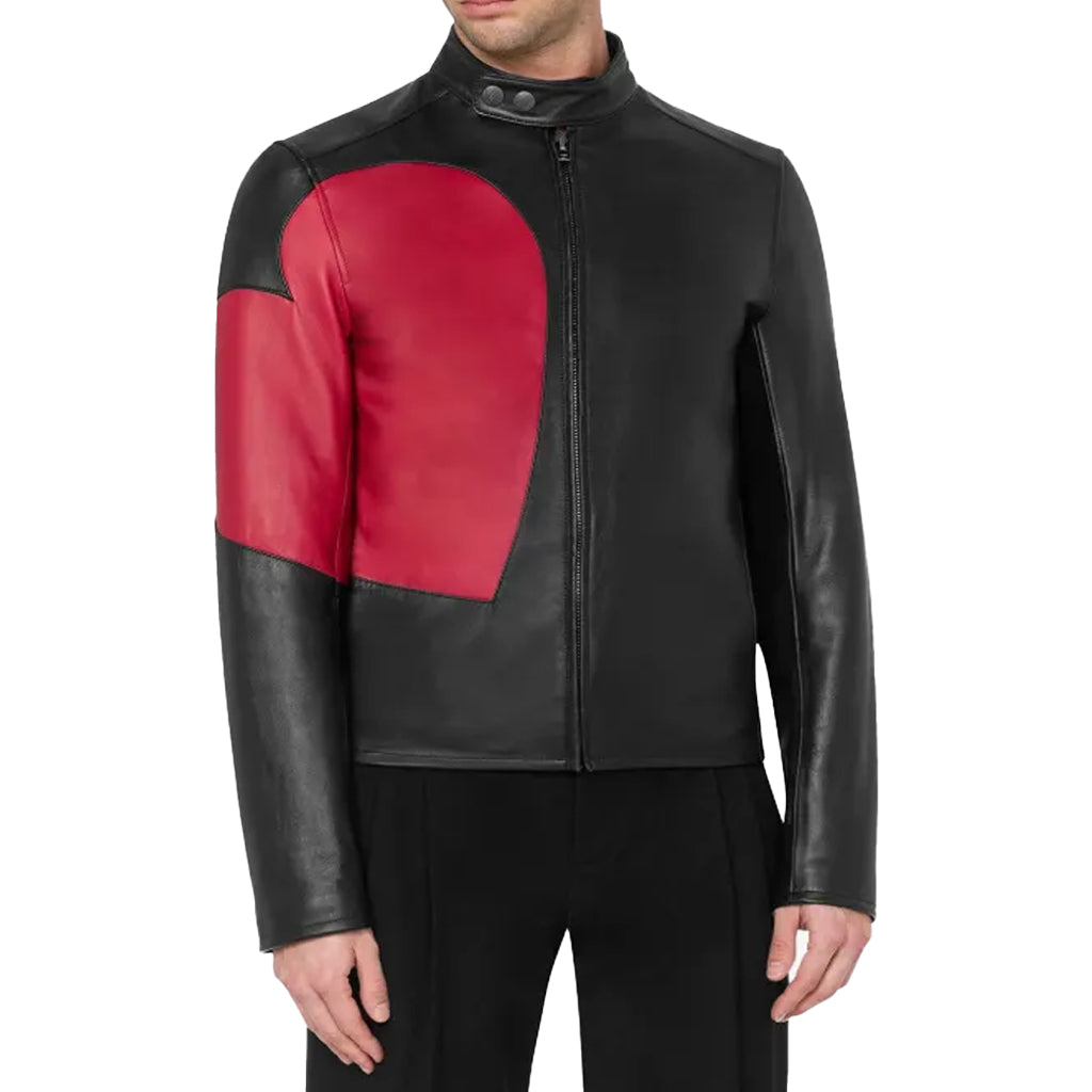 Red Heart-Cutout Valentine's Men Leather Jacket