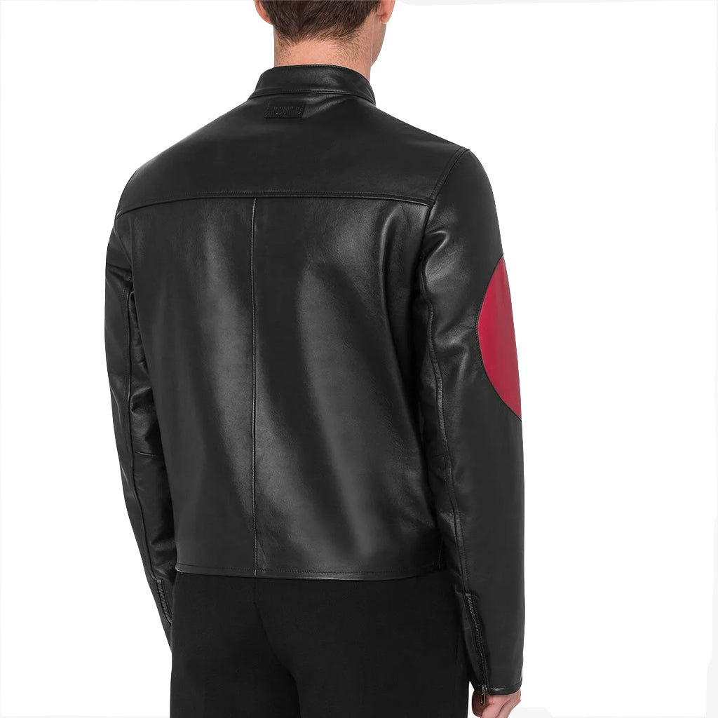 Red Heart-Cutout Valentine's Men Leather Jacket