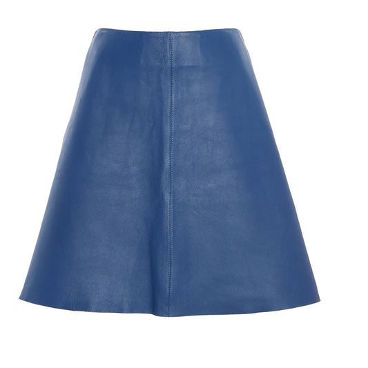 Navy Leather Midi Skirt for women USA