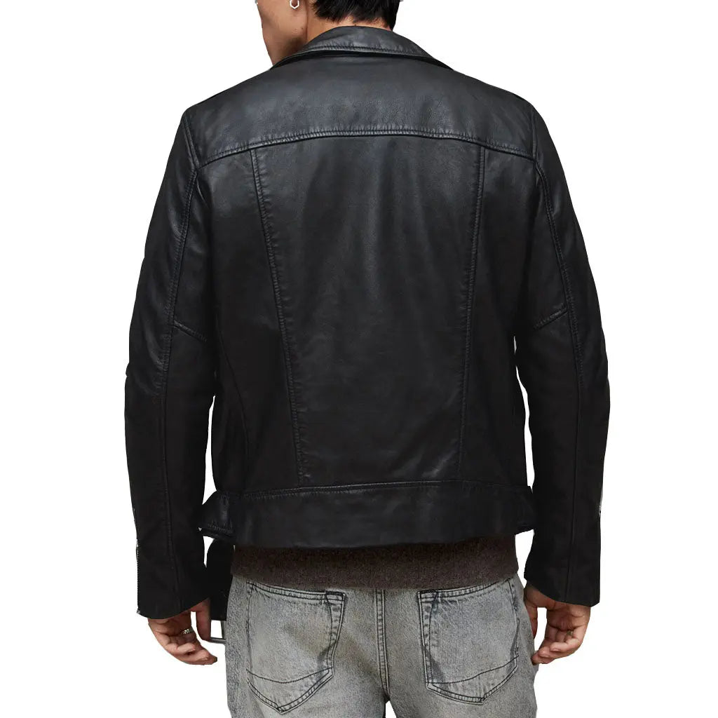 LeatherViz Mens Leather Biker Jacket 