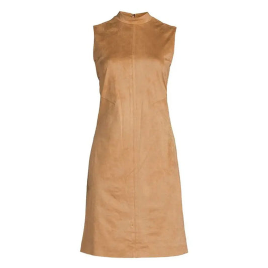 Mothers Day Minimal Shift Dress In Suede - Image #1