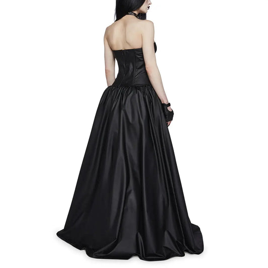 Vegan Leather Gothic Sleeveless Ball Gown For  Halloween - Image #2