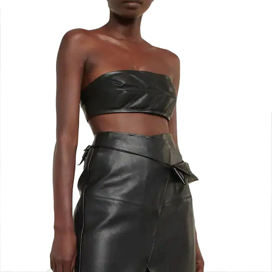 Quilted Leather Hot Tube Top - Image #1