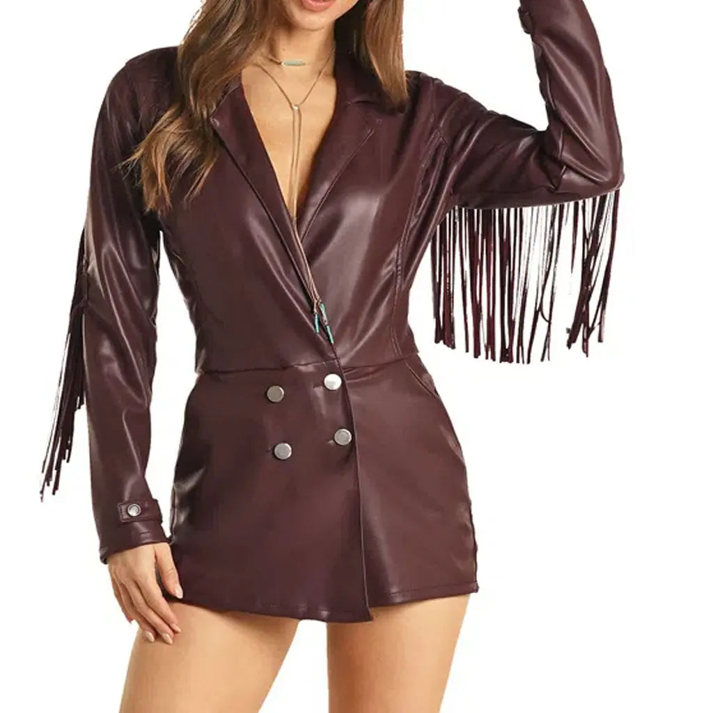 Women Party Leather Romper