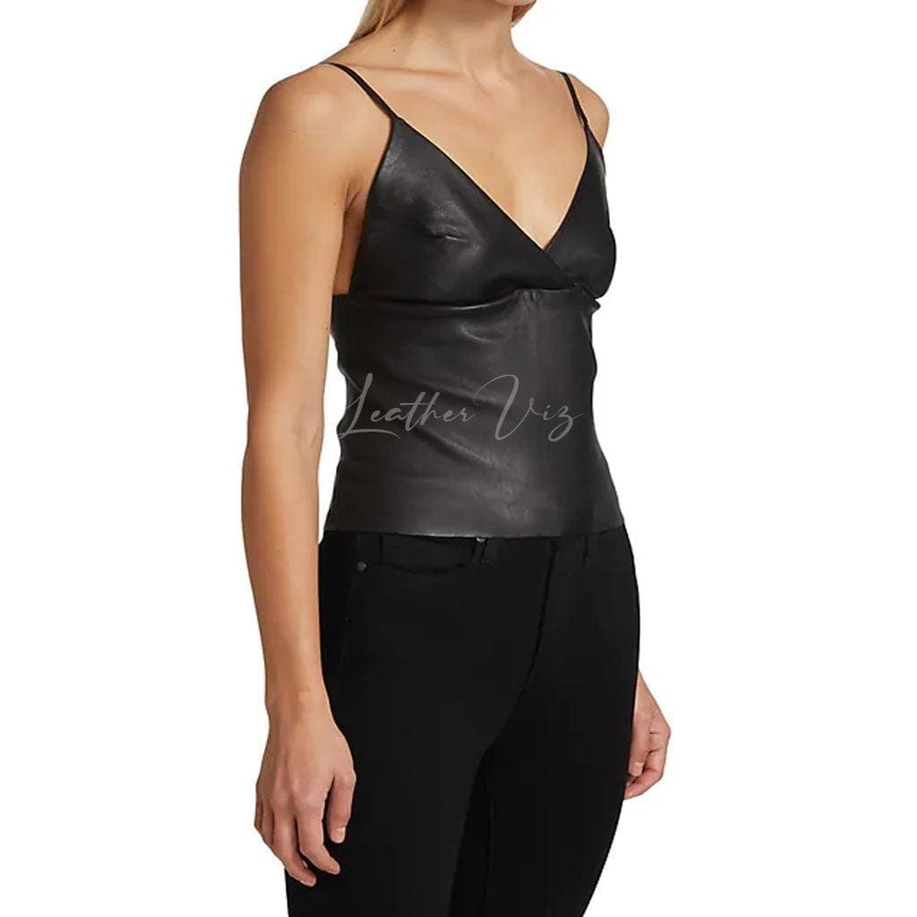 VALENTINE'S DAY SPECIAL FITTED LEATHER CAMI - Image #3