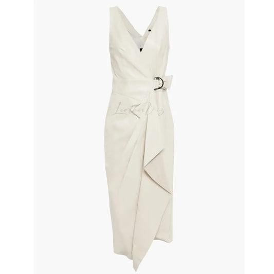 White leather dress for bridesmaid 