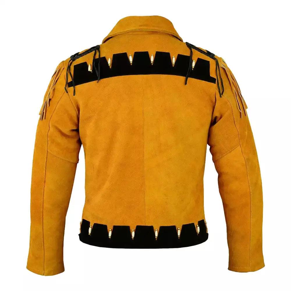Suede Leather Men Carnival Cowboy Jacket - Image #2